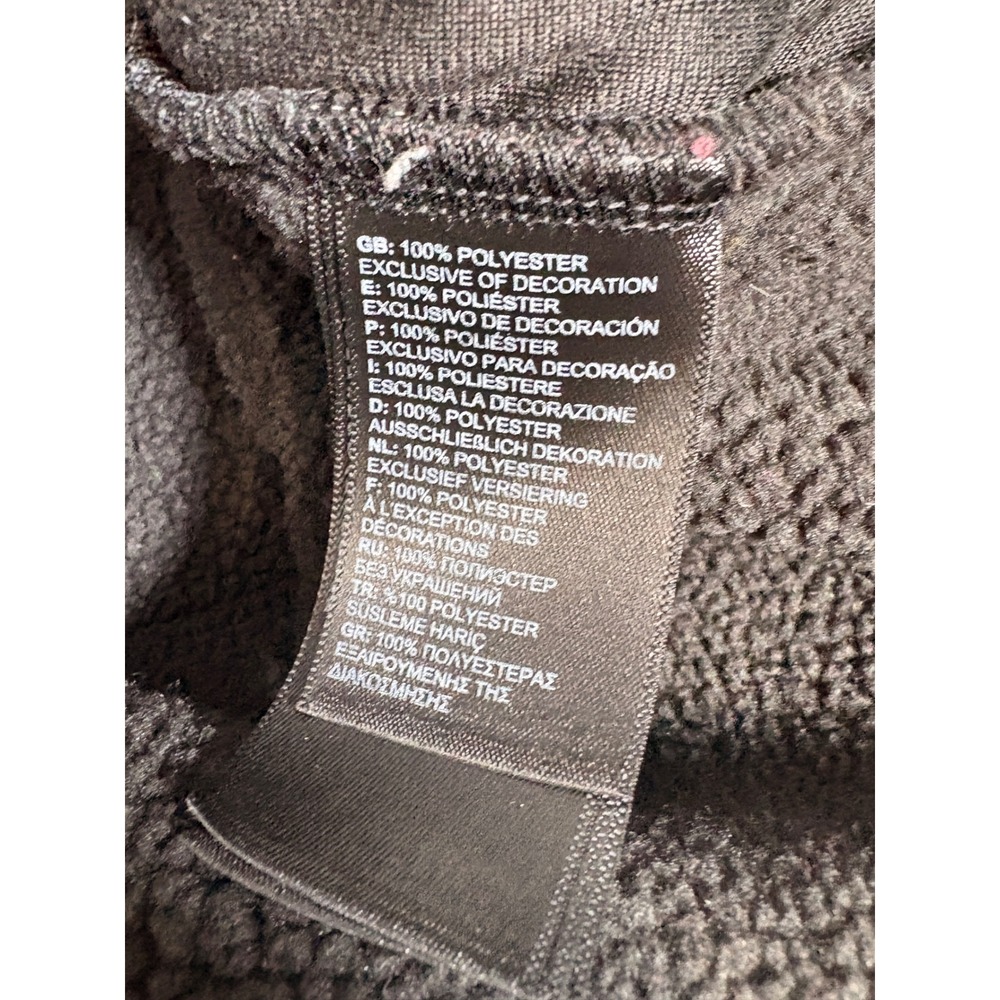 The North Face Womens Fleece Hooded Snap Front Jacket Black Sherpa Yoke Large - Picture 4 of 4